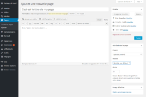 créer une page wordpress
