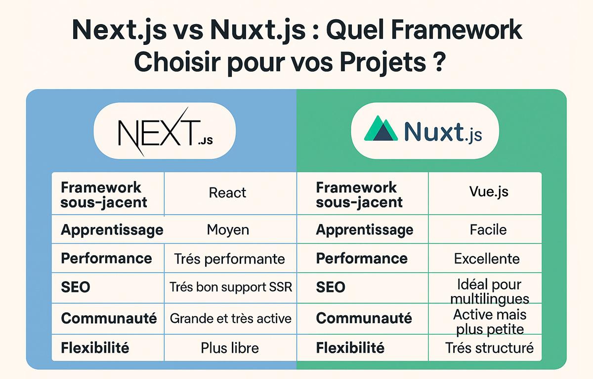 Next.js et Nuxt.js : Quel Framework Choisir pour vos Projets ?