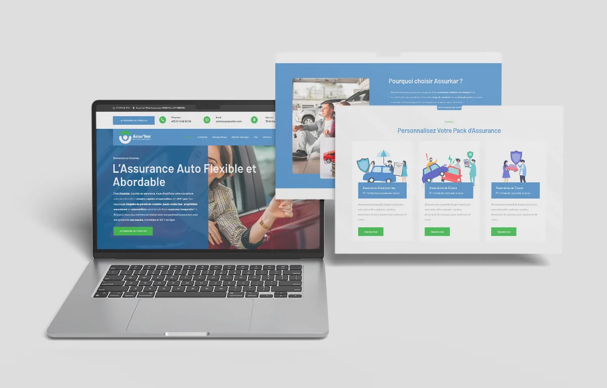 Assurkar - Site officiel de courtage en assurance - Réalisation Zakaria Mahboub