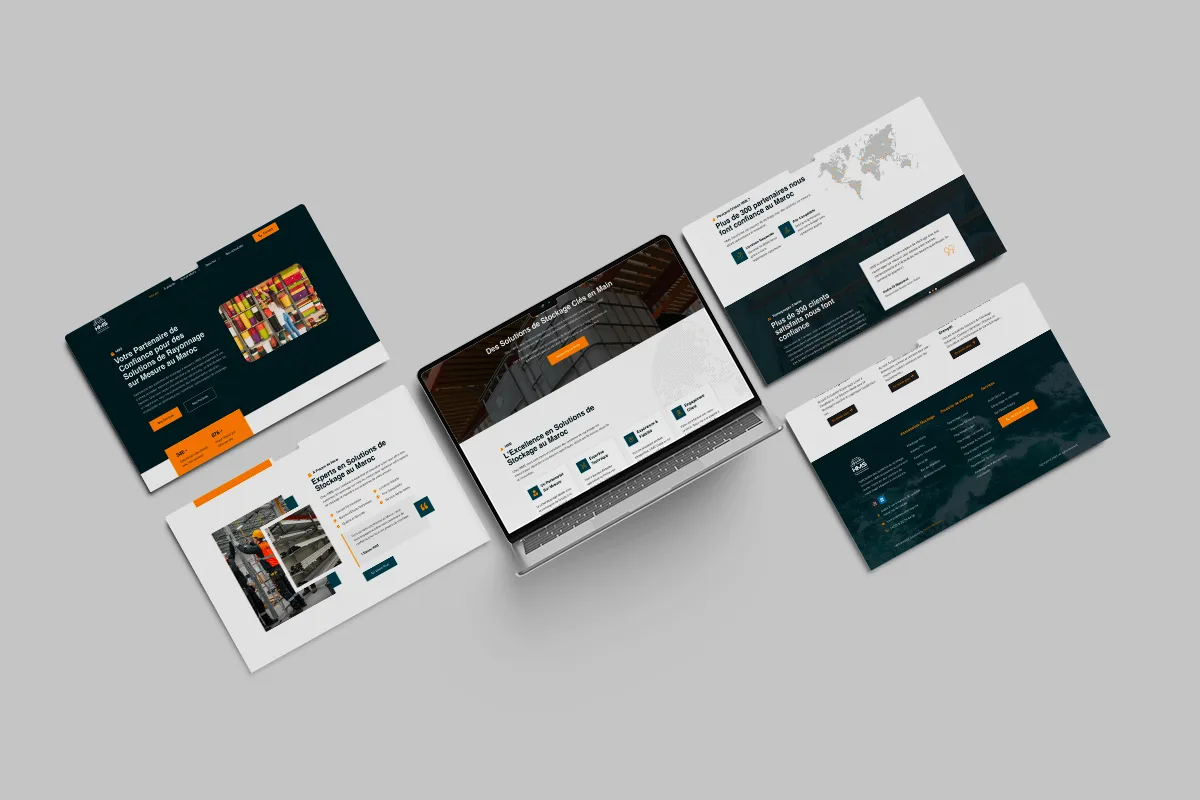 HMS Shelving – Site vitrine pour solutions de stockage industriel au Maroc