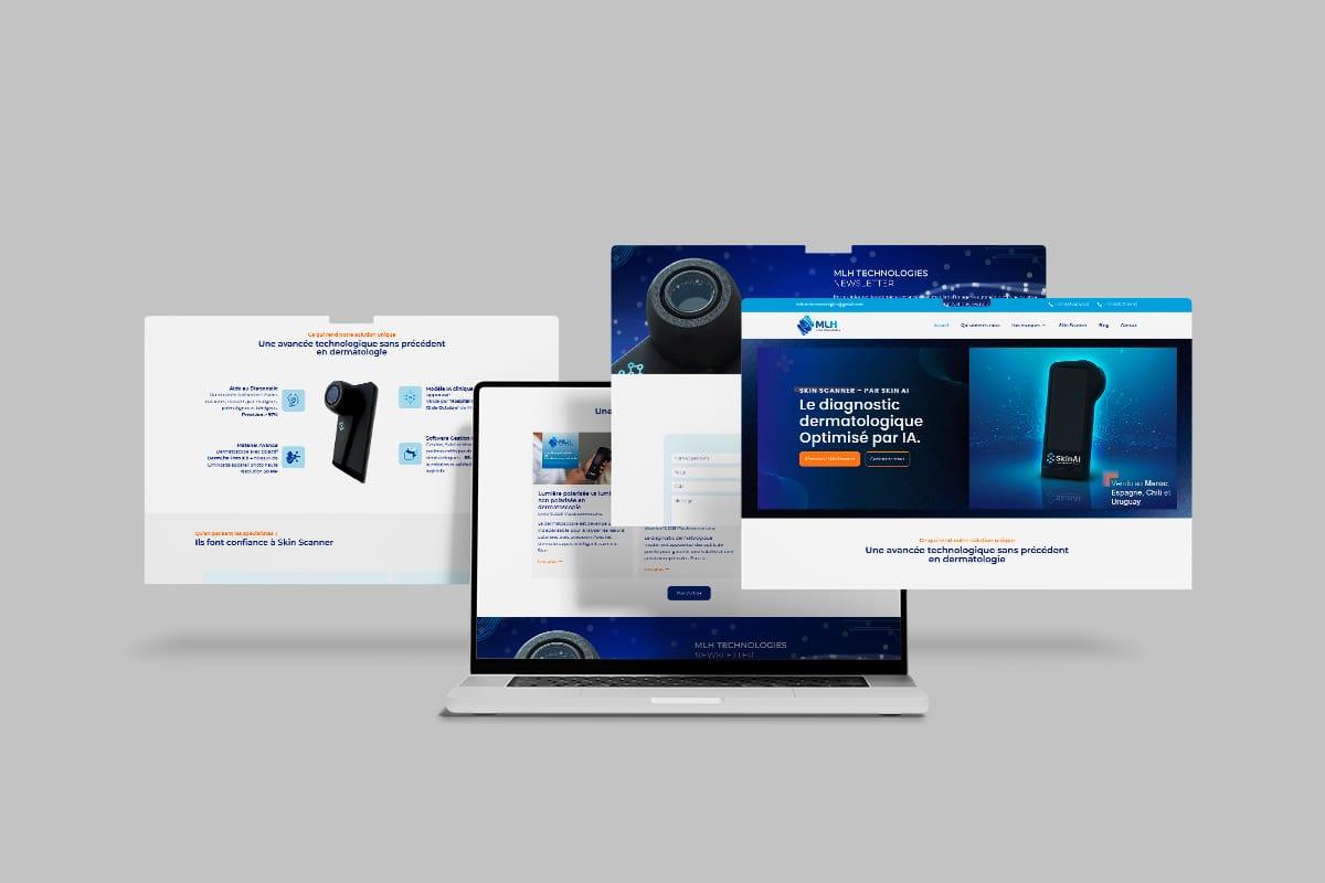 MLH Technologies – Site vitrine médical pour la solution Skin Scanner IA